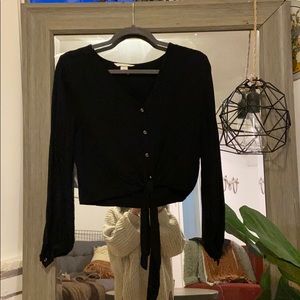 H&M button up tied top